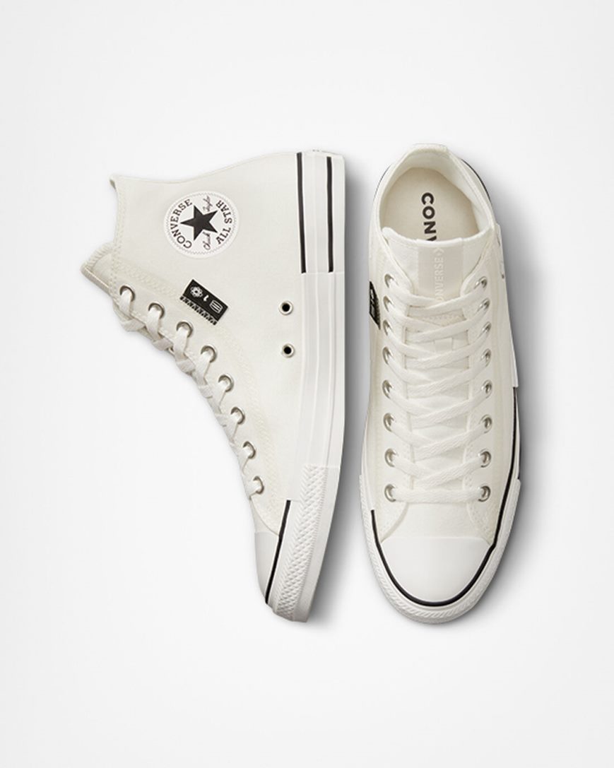 Dámské Boty Vysoké Converse Chuck Taylor All Star Grid Logo Bílé | CZ ROWJ92